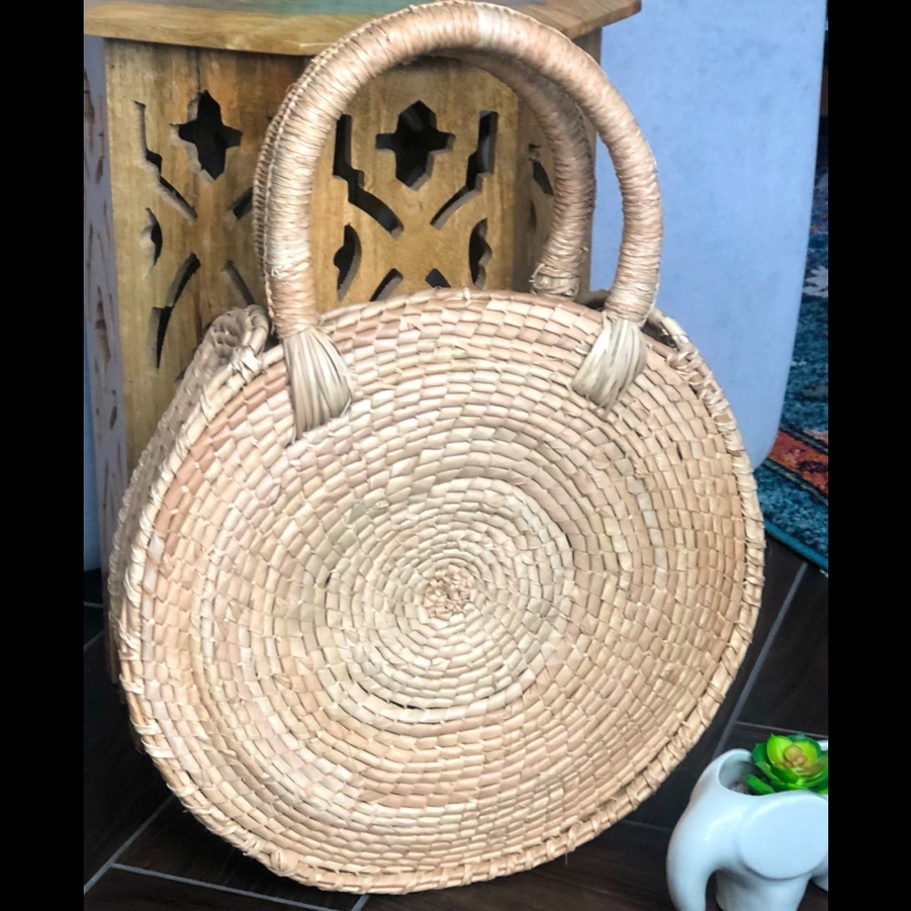Woven Straw Basket Bag Tote